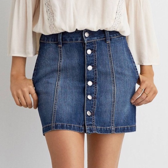 american eagle denim skirt